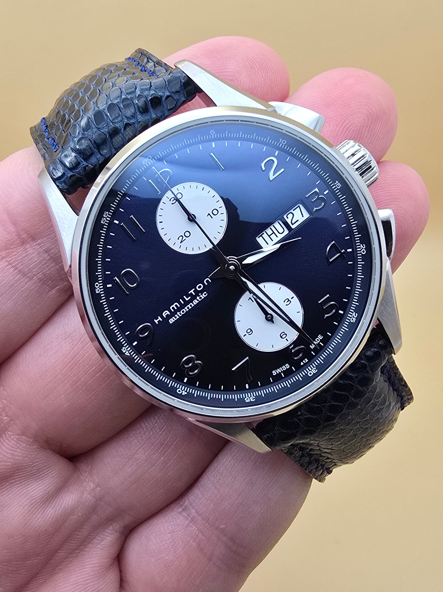 Hamilton Jazzmaster Maestro Auto Chrono Blue 41mm full set
