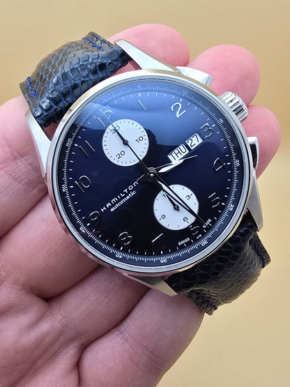 Hamilton Jazzmaster Maestro Auto Chrono Blue 41mm full set