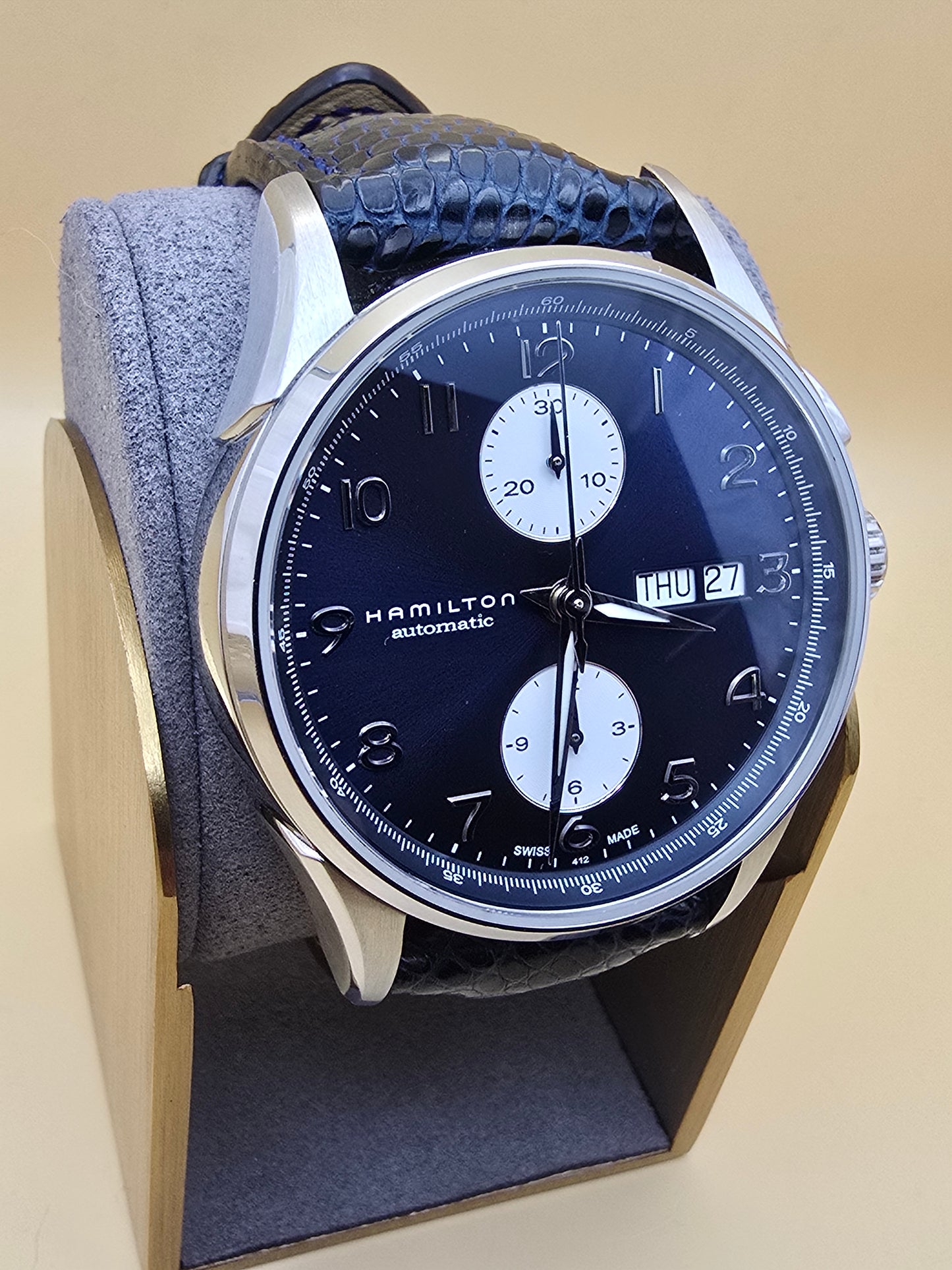 Hamilton Jazzmaster Maestro Auto Chrono Blue 41mm full set
