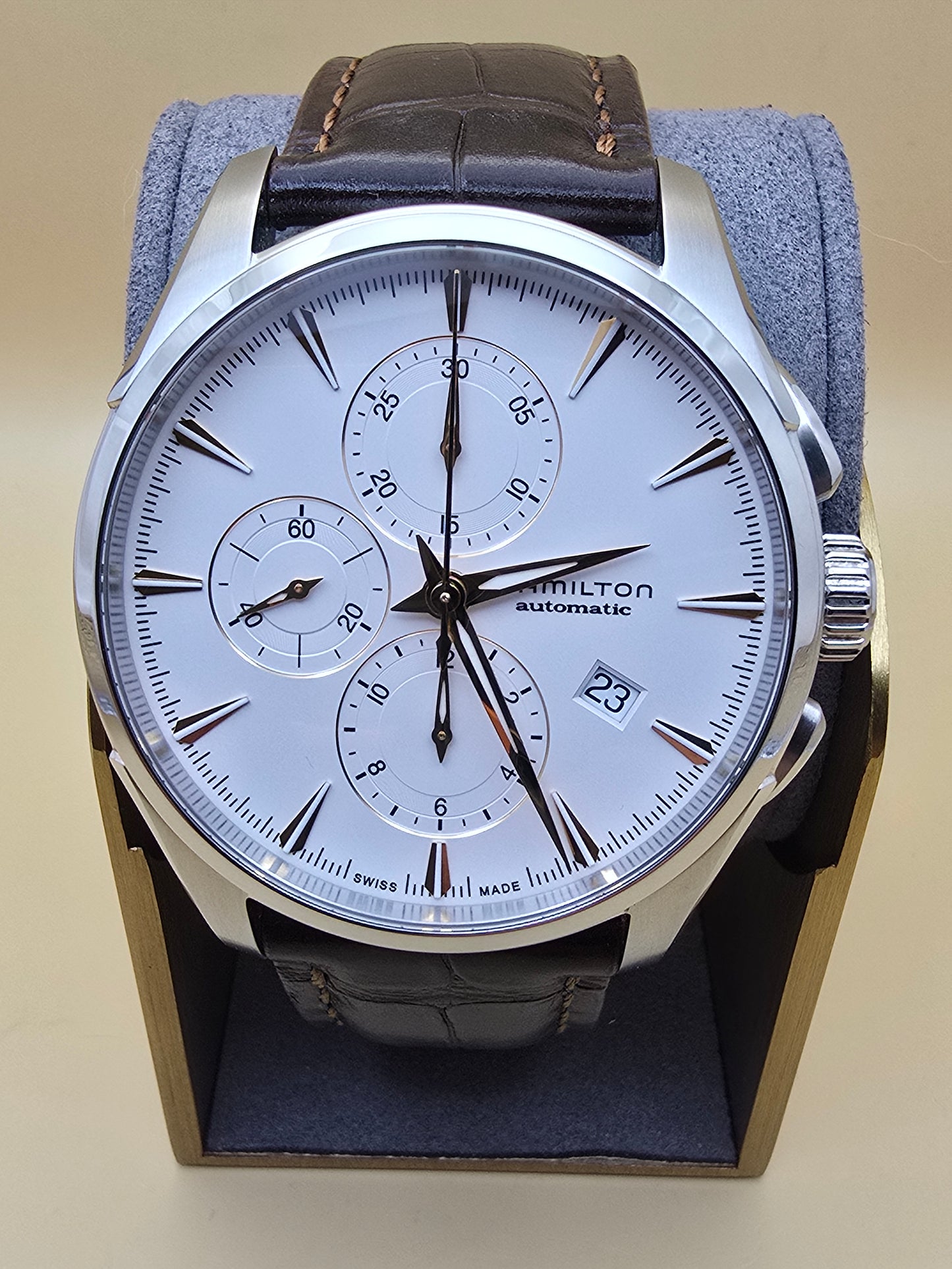 Hamilton Jazzmaster Auto Chrono  White 41mm full set