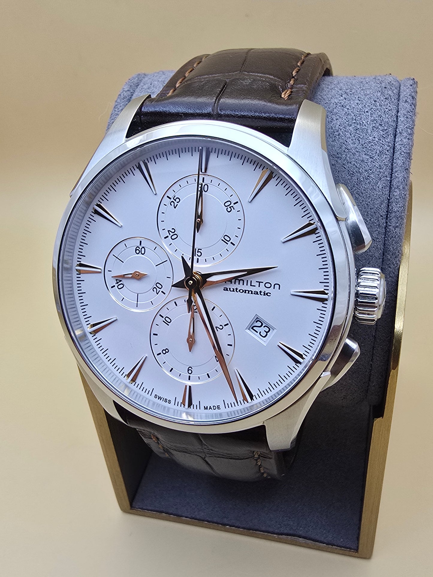 Hamilton Jazzmaster Auto Chrono  White 41mm full set