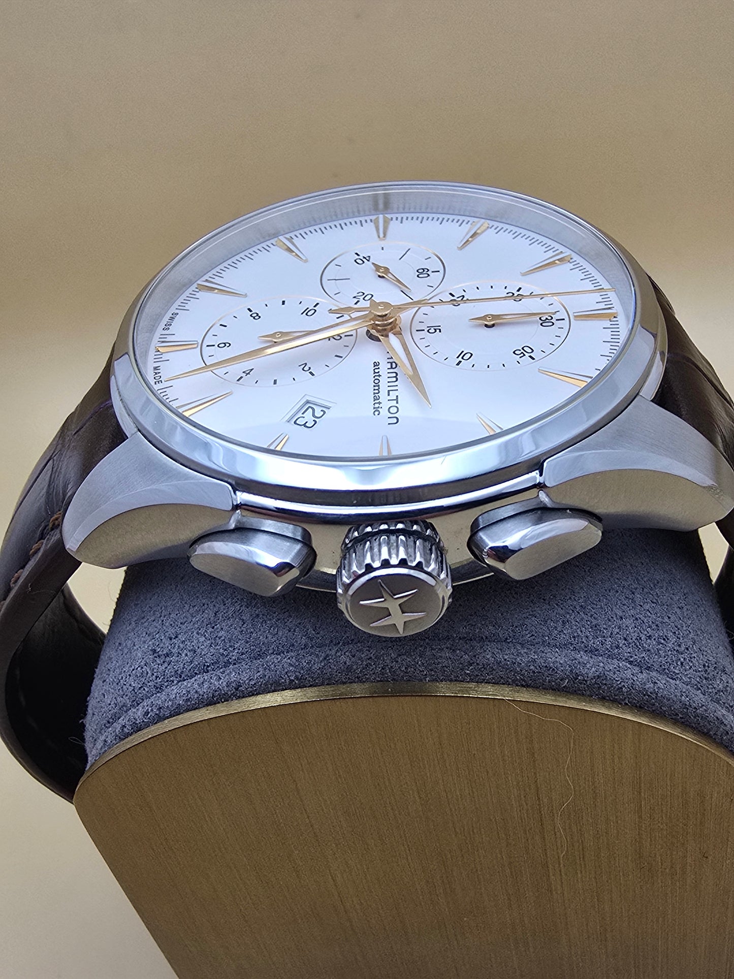 Hamilton Jazzmaster Auto Chrono  White 41mm full set