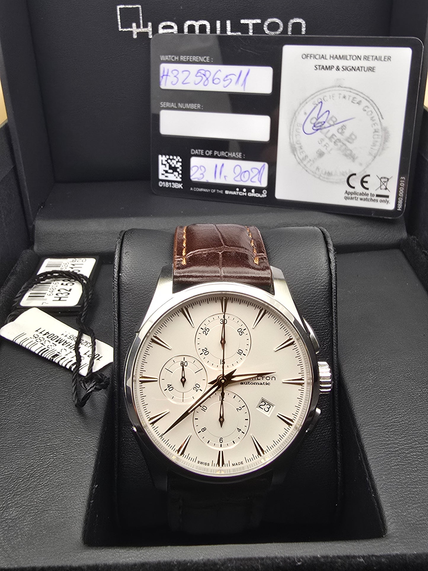 Hamilton Jazzmaster Auto Chrono  White 41mm full set