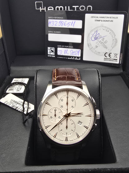 Hamilton Jazzmaster Auto Chrono  White 41mm full set