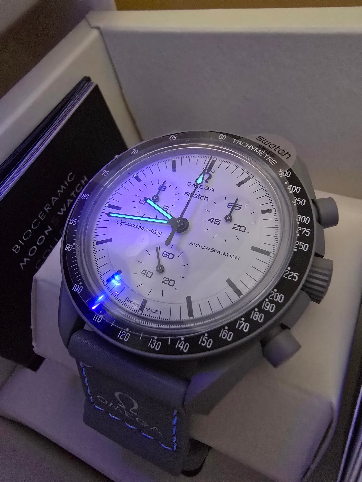 Omega x Swatch "1965" full set nou + UV LED 16.06.2026