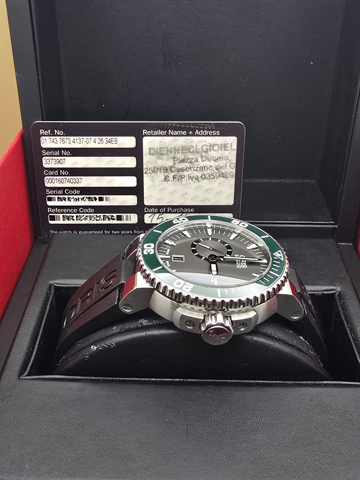 Oris Aquis Green Small Seconds 45.5mm full set
