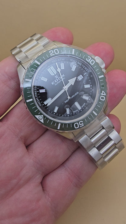 Edox Neptunian Green Ceramic 44mm full set nou