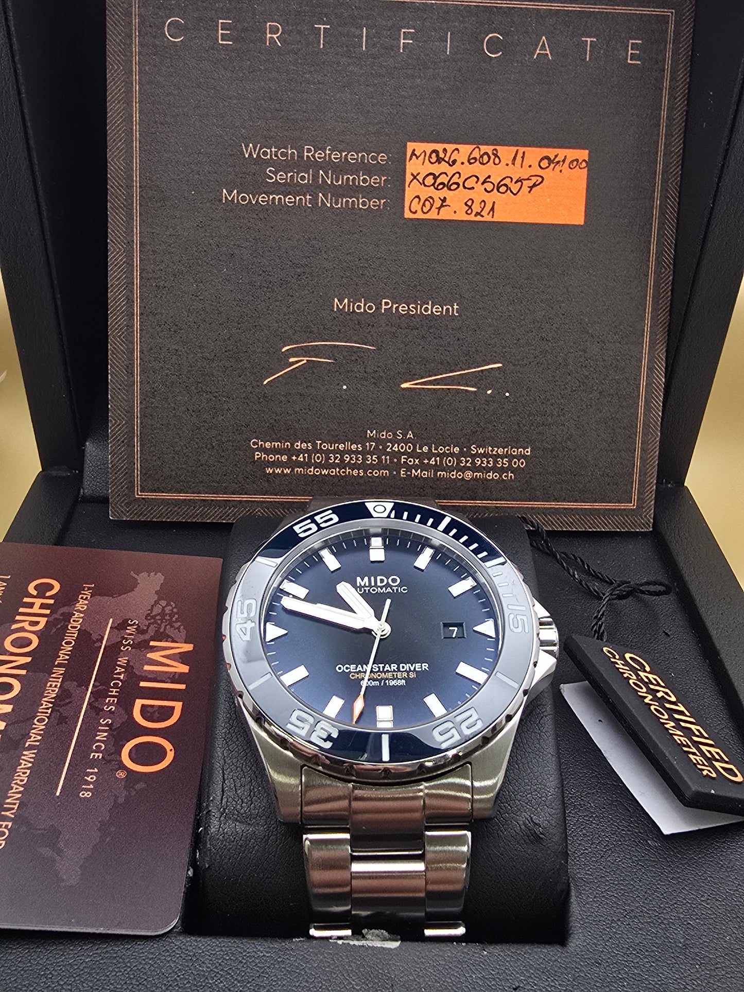 Mido Ocean Star Diver 600m Chronometer Ceramic 43mm full set