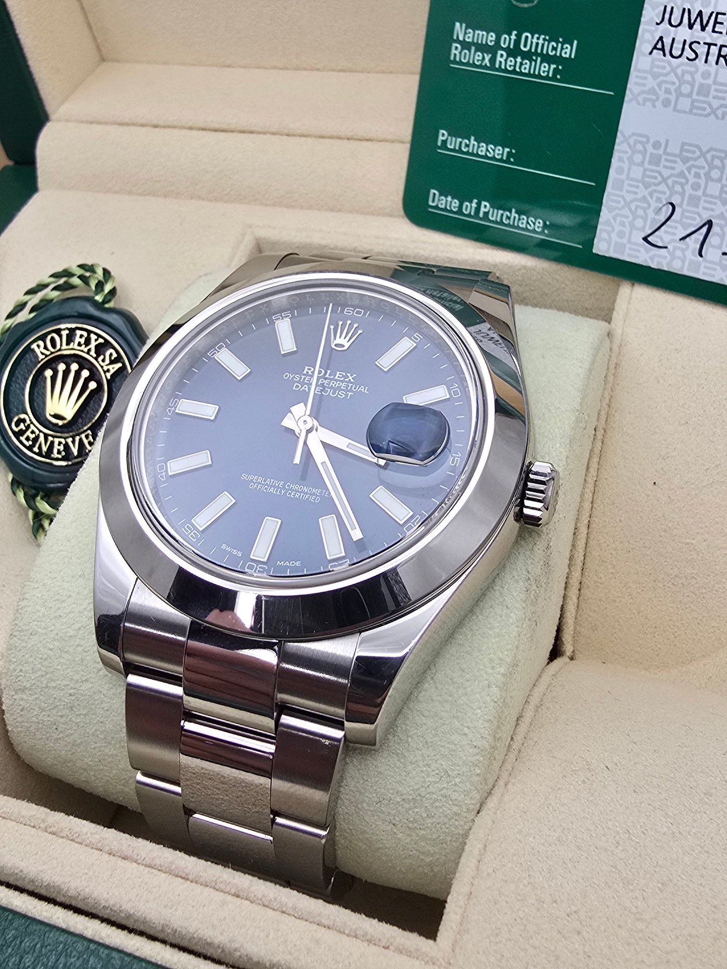 Rolex Datejust 41 Blue full set 2017 8450euro