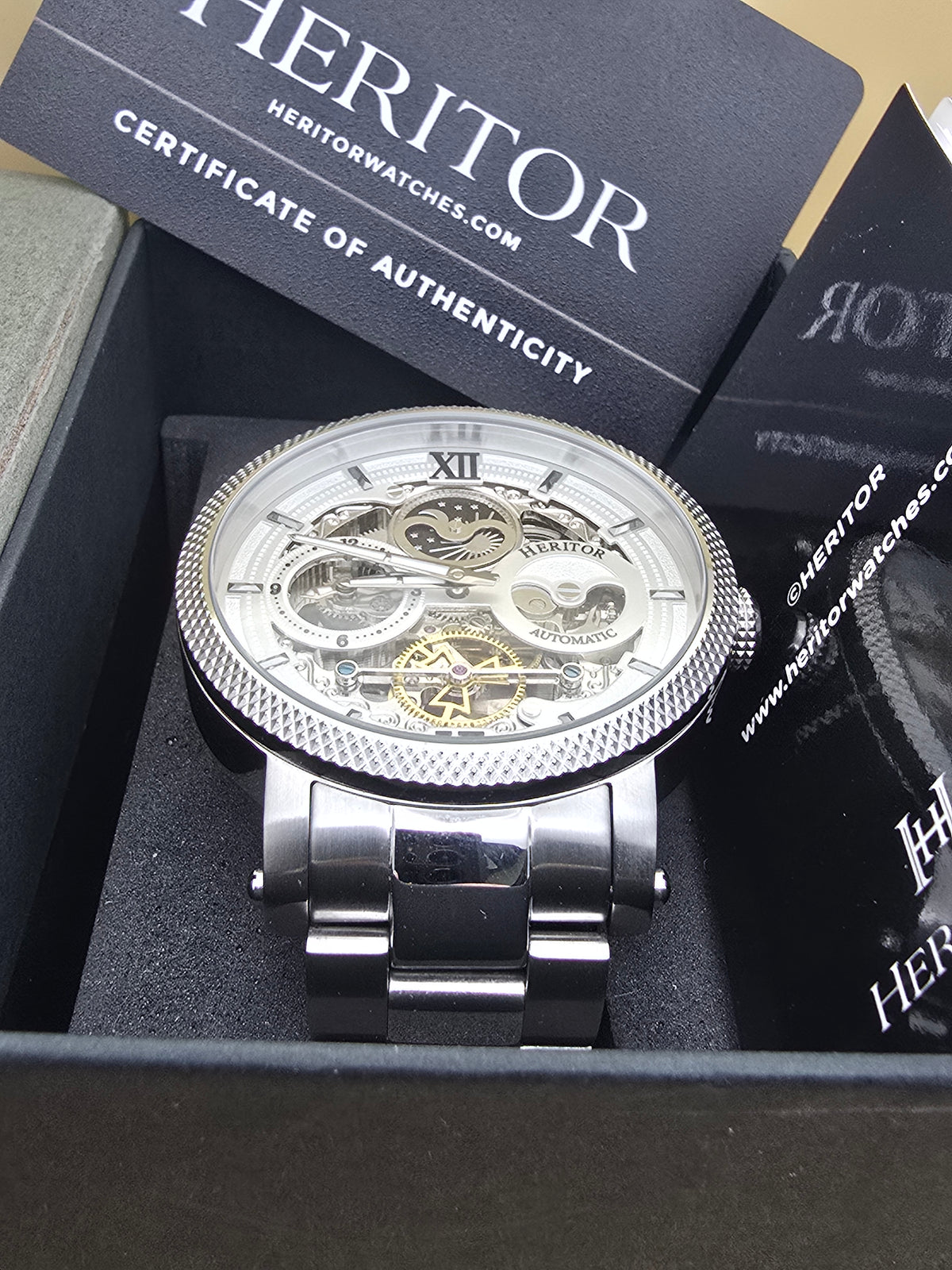 Heritor Aries Skeleton Automatic 46mm nou