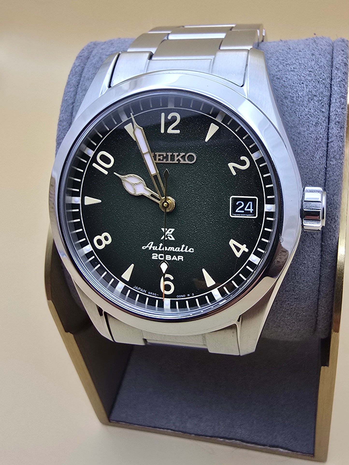 Seiko "Baby" Alpinist green 38mm full set