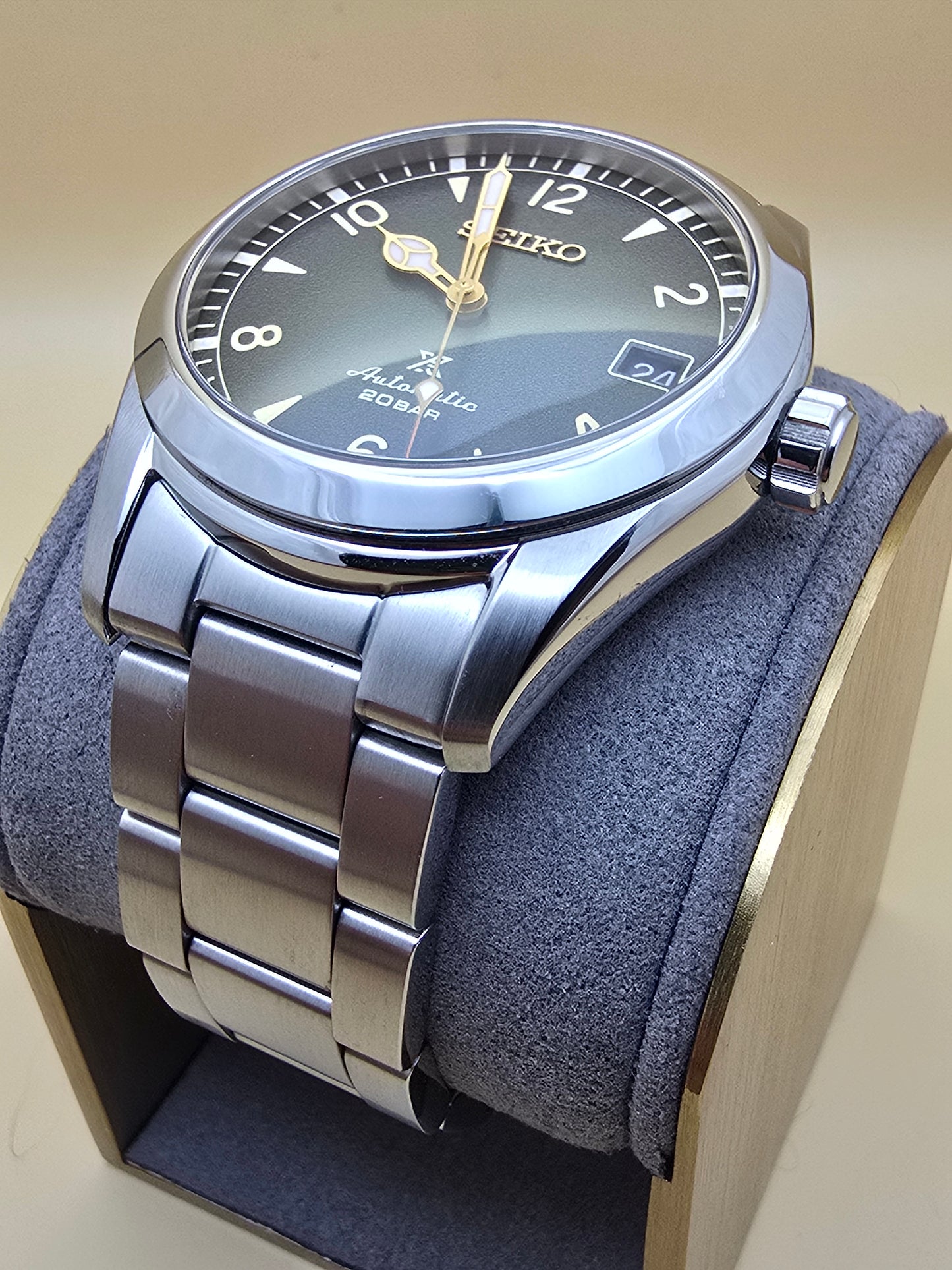 Seiko "Baby" Alpinist green 38mm full set