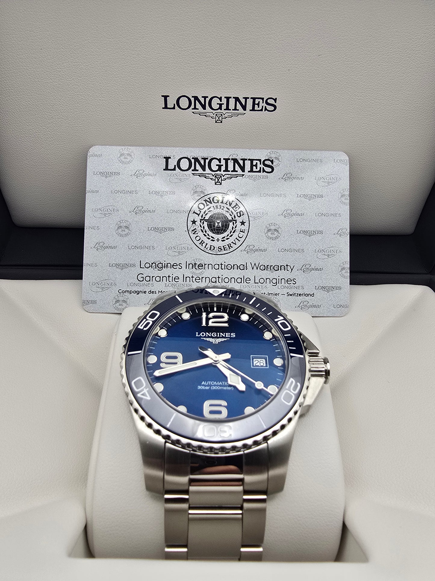 Longines Hydroconquest Ceramic Blue 43mm full set(cutie model nou)