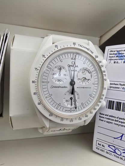 Omega x Swatch Snoopy Mission to the Moonphase white full set
