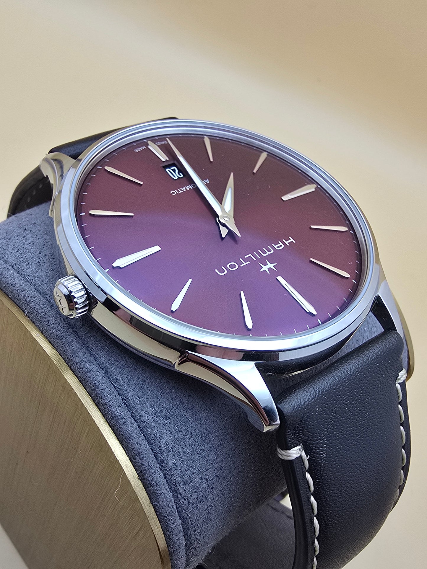 Hamilton Jazzmaster Thinline Burgundy 40mm full set ETA2892