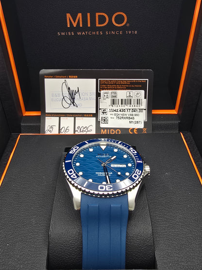 Mido Ocean Star Blue Ceramic 200c 42.5mm full set 06.2026