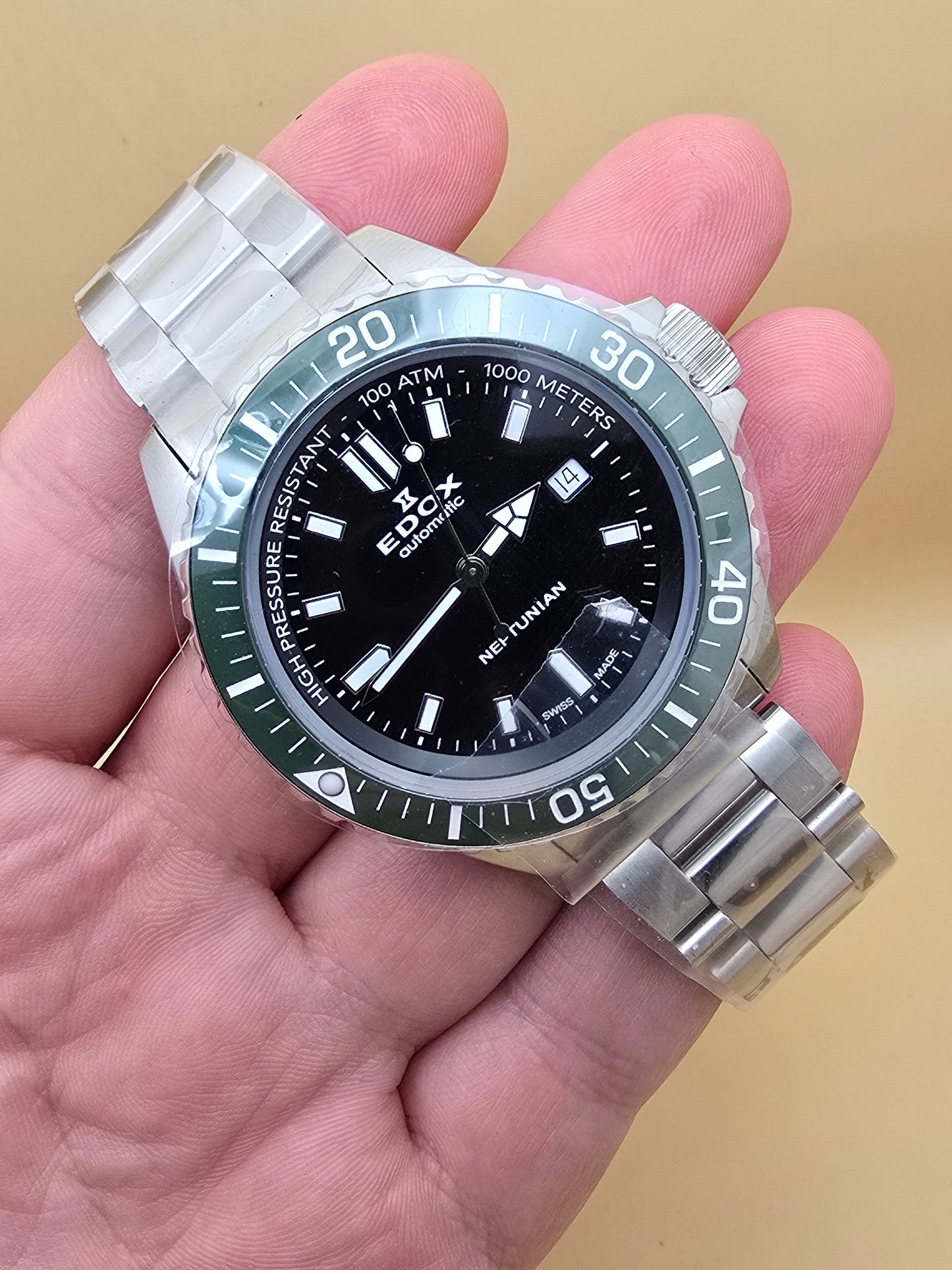 Edox Neptunian Green Ceramic 44mm full set nou