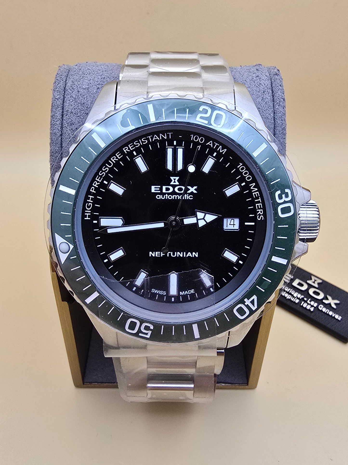 Edox Neptunian Green Ceramic 44mm full set nou